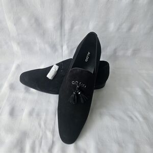 ALDO Verneweg Black Suede Slip On Shoes Tassel Loafers Mens Size 11